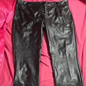 Women's Black Faux Leather Pants